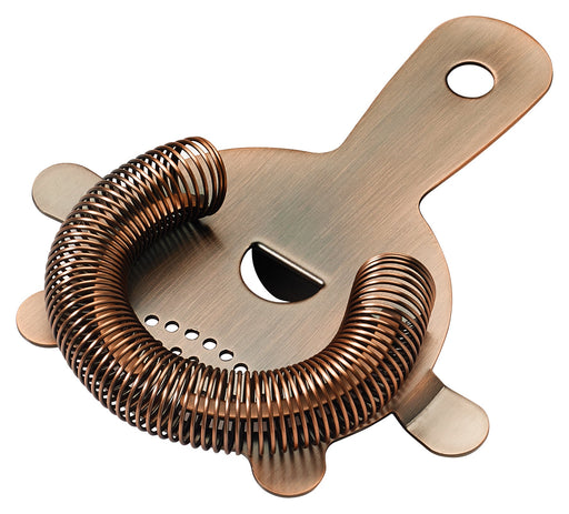 After 5, 4-Prong Bar Strainer, 5-3/4"L, 18/8 SS, Antique Copper Finish (12 Each)-cityfoodequipment.com