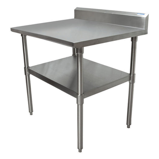 18 ga. S/S Work Table With Undershelf 5" Riser 24"Wx24"D-cityfoodequipment.com