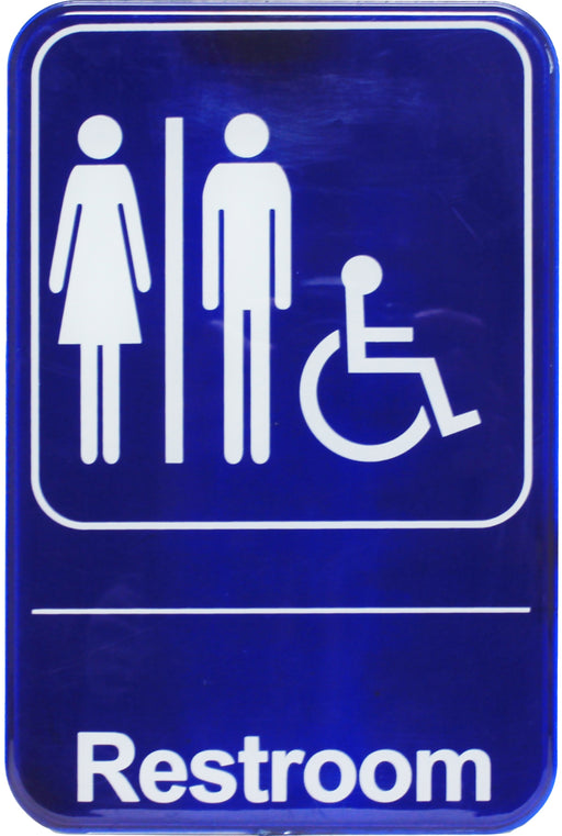 Sign 6" x 9" x 1/8", Restrooms/Accessible QTY-12-cityfoodequipment.com