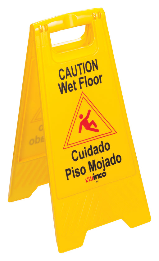 Wet Floor Caution Sign, Fold-out, Yellow (12 Each)-cityfoodequipment.com