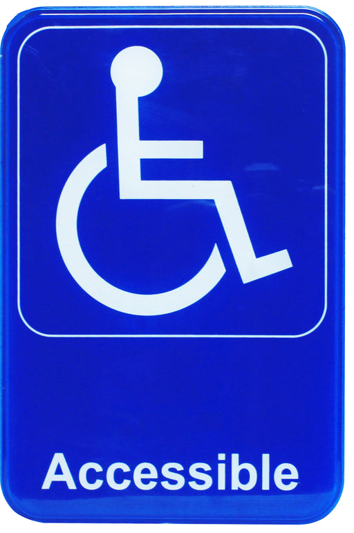 Sign 6" x 9" x 1/8", Accessible QTY-12-cityfoodequipment.com