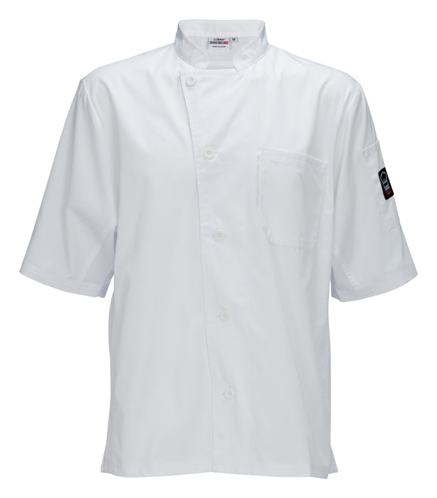 Ventilated Cook Shirt, Short Sleeve, White, M (18 Each)-cityfoodequipment.com
