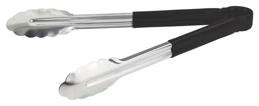 12" S/S Utility Tong, PP Hdl, Black (12 Each)-cityfoodequipment.com