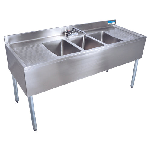BK 3 Comp Underbar Sink-cityfoodequipment.com