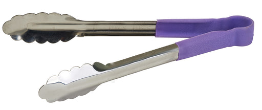 12" S/S Utility Tong, PP Hdl, Purple, Allergen Free (6 Each)-cityfoodequipment.com
