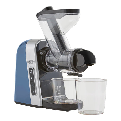 Omega Slow Masticating Juicer, BPA Free with Wide Mouth, MM400, Blue-cityfoodequipment.com
