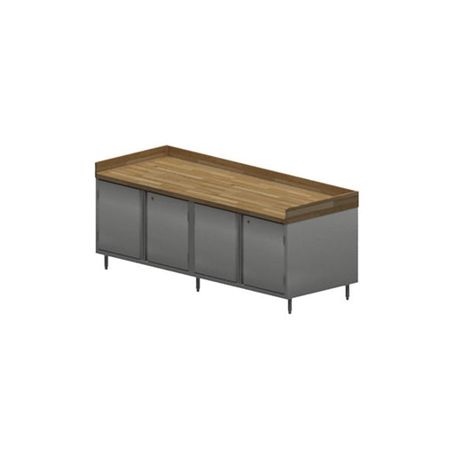 30" X 96" Maple Bakers Top Cabinet Base Chef Table Hinged Door w/Locks-cityfoodequipment.com