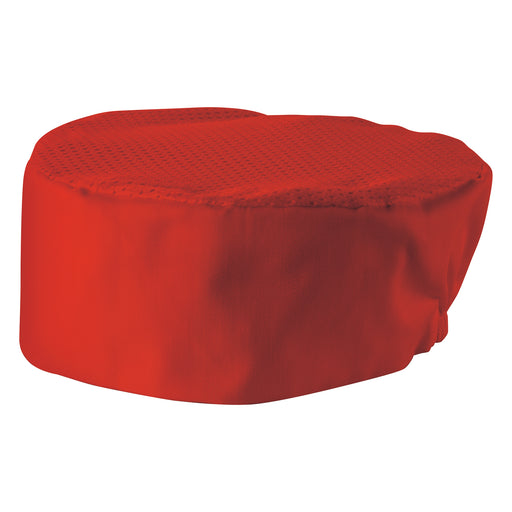 Ventilated Pillbox Hat, 3.5"H, Red, Regular Size (48 Each)-cityfoodequipment.com