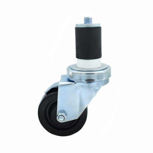 3" Polyolefin Wheel With 1 5/8" Expanding Stem Swivel Caster With Top Lock Brake-cityfoodequipment.com