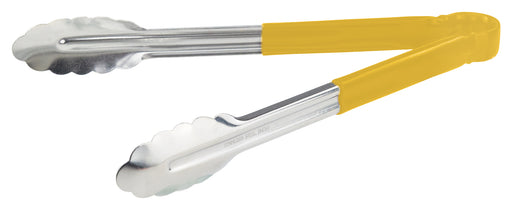 12" S/S Utility Tong, PP Hdl, Yellow (12 Each)-cityfoodequipment.com