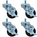 Set of (4) 3" Hard Rubber Wheel 1/2"-13x1" Threaded Stem Swivel Casters With Top Lock Brake-cityfoodequipment.com