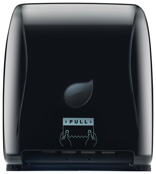 Pur-Clean, Auto Cut Roll Towel Dispenser, Black (3 Each)-cityfoodequipment.com