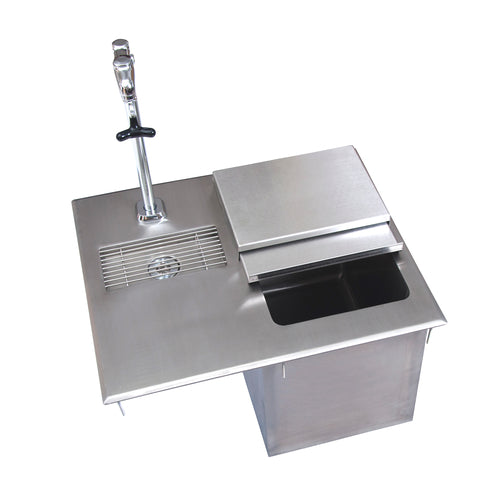 Dropin Ice Bin W/ Water Station, Lid And Faucet-cityfoodequipment.com