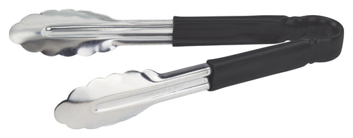 9" S/S Utility Tong, PP Hdl, Black (12 Each)-cityfoodequipment.com