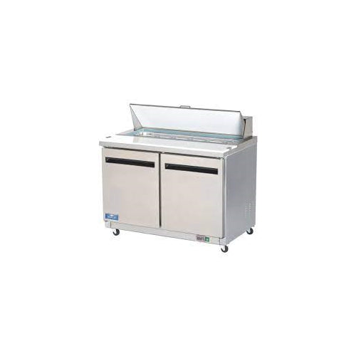 Sandwich/Salad Prep Table, Two-Section, 48-1/4"W, 12 Cu. Ft., Self-Contained Rea-cityfoodequipment.com