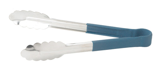 9" S/S Utility Tong, PP Hdl, Blue (6 Each)-cityfoodequipment.com