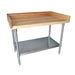 Hard Maple Bakers Top Table, Stainless Undershelf, Oil Finish 30" x 48"-cityfoodequipment.com