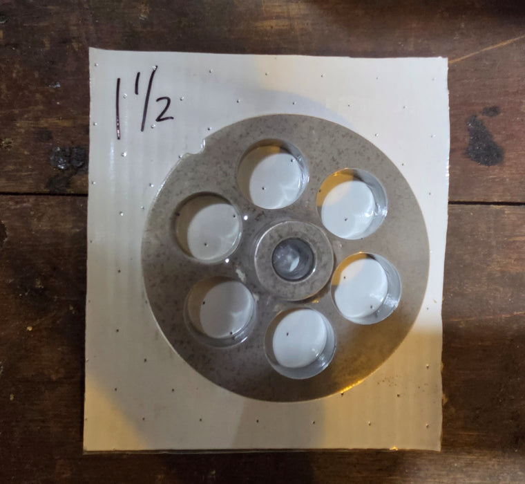 #56 1 1/2" Stainless Steel Meat Grinder Plate w/ Hub