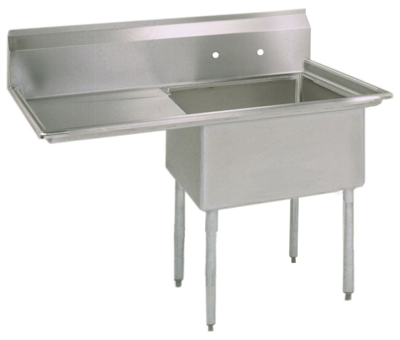 BK Resources BKS-1-24-14-24L 50 1/2" 1 Compartment Sink w/ 24"L x 24"W Bowl, 14" Deep-cityfoodequipment.com