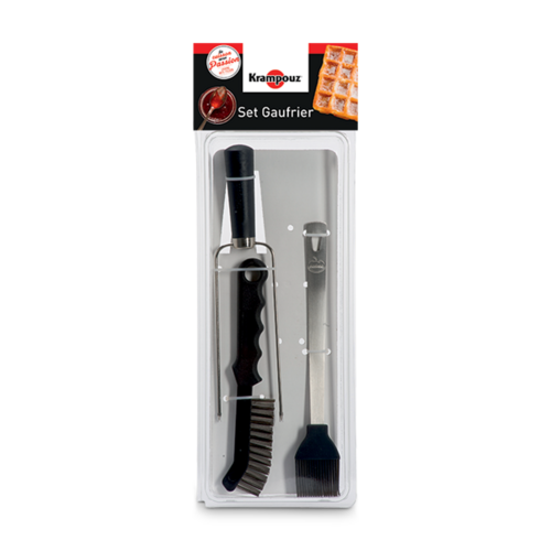 Krampouz Krampouz Waffle Making Tool Set: Stainless Steel Wire & Silicone Brushes, Pick (ASG2)-cityfoodequipment.com