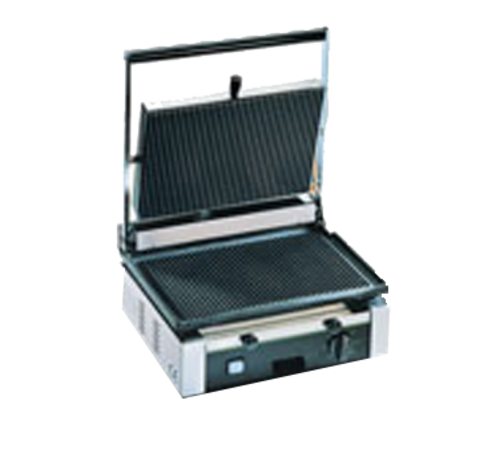 Eurodib CORT-R-110 Single Commercial Panini Press W/ Cast Iron Grooved Plates, 110v-cityfoodequipment.com