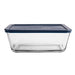 Anchor Hocking 85912L20 4 3/4 Cup Rectangular Food Storage Glass W/ Blue Lid-cityfoodequipment.com