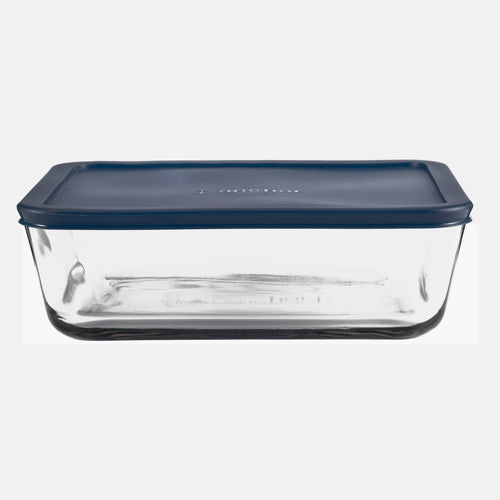 Anchor Hocking 85914L20 11 Cup Rectangular Food Storage Glass W/ Blue Lid-cityfoodequipment.com