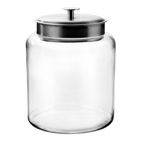 Anchor Hocking 91523AHG17 2 Gal Montana Glass Jar W/ Brushed Stainless Steel Lid-cityfoodequipment.com