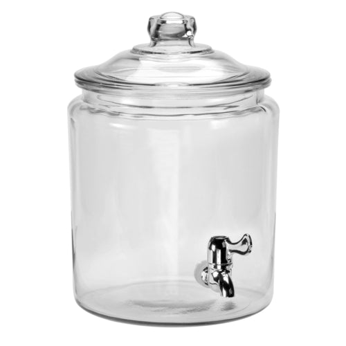 Anchor Hocking 93339AHG17 Heritage Hill 2 Gallon Round Glass Beverage Dispenser - Clear-cityfoodequipment.com