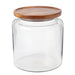 Anchor Hocking 97694AHG17 96 Oz Mini Montana Glass Jar W/ Acacia Wood Lid-cityfoodequipment.com