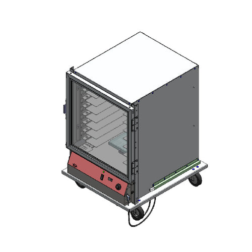 BevLes PICA44-16-A-4R1 1/2 Size Non-Insulated Mobile Heated Proofing Cabinet w/ (8) Pan Capacity - 208-230v/1ph-cityfoodequipment.com