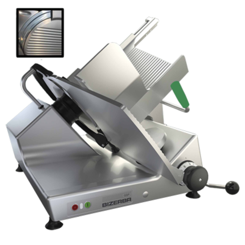 Bizerba GSPHI150-GCB Manual Gravity Feed Meat & Cheese Slicer W/ 13" Blade, Safety Illuminated Dial, Aluminum, 1/2 Hp-cityfoodequipment.com