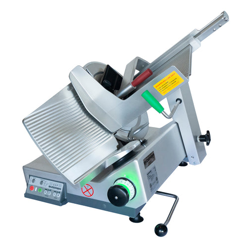 Bizerba GSPHDI90-GCB Automatic Gravity Feed Meat & Cheese Slicer W/ 13" Blade, Safety Illuminated Dial, Aluminum, 1/2 Hp-cityfoodequipment.com