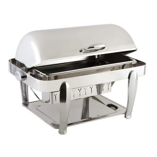 Bon Chef 10040CH Full Size Chafer W/ Roll Top Lid & Chafing Fuel Heat-cityfoodequipment.com
