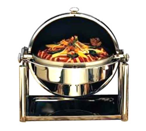 Bon Chef 11001D 8 Qt Round Chafer W/roll-Top Lid & Chafing Fuel Heat-cityfoodequipment.com
