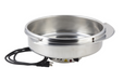 Bon Chef 11002E Front Flange Dripless Water Pan, Round, Stainless W/ Heater-cityfoodequipment.com