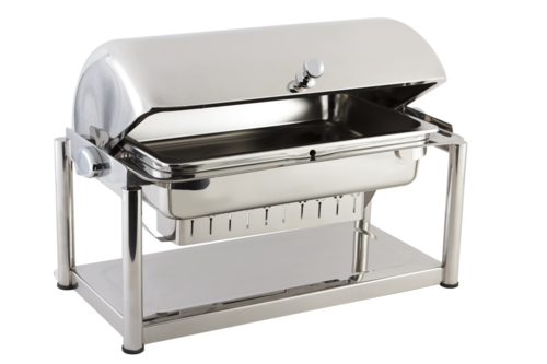 Bon Chef 11041D Full Size Chafer W/ Roll-Top Lid & Chafing Fuel Heat-cityfoodequipment.com