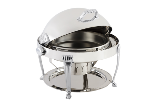 Bon Chef 12009CH 2-Gallon Roll Down Round Chafer, Stainless W/ Chrome-cityfoodequipment.com
