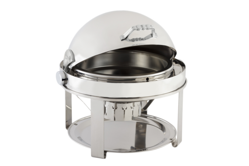 Bon Chef 12010CH 2-Gallon Roll Down Round Chafer, Stainless W/ Chrome Accent-cityfoodequipment.com