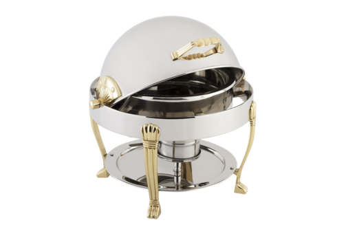 Bon Chef 12014 3 Qt Round Chafer W/ Roll Top Lid & Chafing Fuel Heat-cityfoodequipment.com