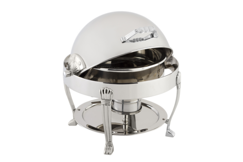 Bon Chef 12014CH 3-Qt Round Roll Down Dripless Chafer, Stainless W/ Chrome-cityfoodequipment.com