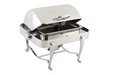 Bon Chef 19150CH Half Size Chafer W/ Roll Top Lid & Chafing Fuel Heat-cityfoodequipment.com