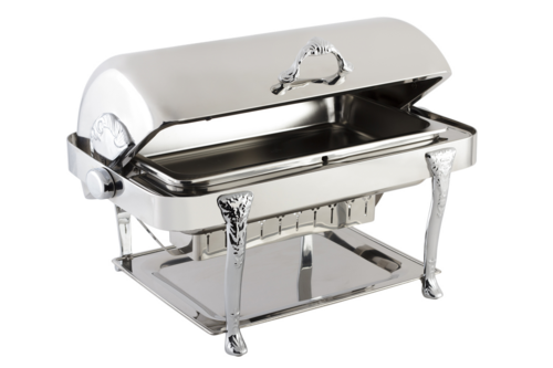 Bon Chef 17040CH Full Size Chafer W/ Roll-Top Lid & Chafing Fuel Heat-cityfoodequipment.com
