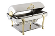 Bon Chef 17040G Full Size Chafer W/ Roll-Top Lid & Chafing Fuel Heat-cityfoodequipment.com