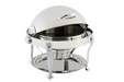 Bon Chef 18000CH 2-Gallon Round Roll Down Stainless Chafer W/ Chrome Accent-cityfoodequipment.com