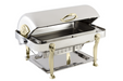Bon Chef 18040G Full Size Chafer W/ Roll-Top Lid & Chafing Fuel Heat-cityfoodequipment.com