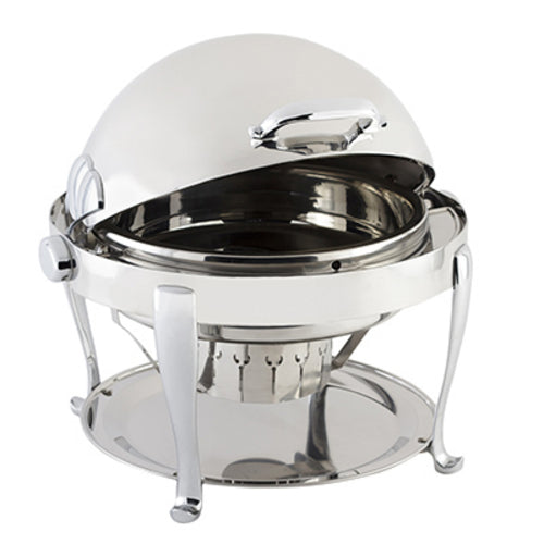 Bon Chef 19000G 2-Gallon Round Roll Down Chafer, Stainless W/ Gold, Roman-cityfoodequipment.com
