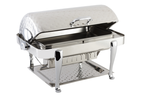 Bon Chef 19040CHH Full Size Chafer W/ Roll-Top Lid & Chafing Fuel Heat-cityfoodequipment.com
