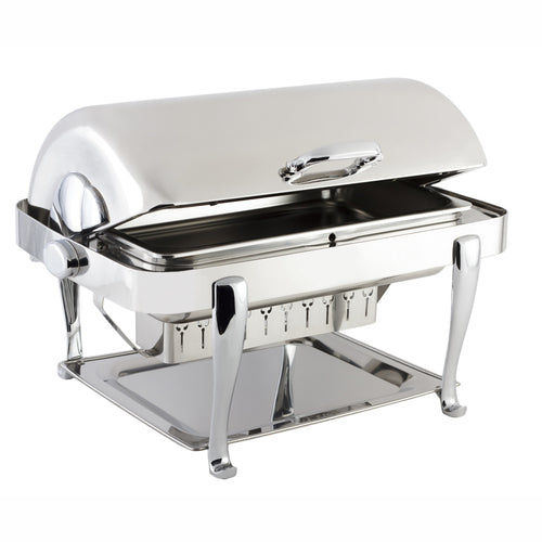 Bon Chef 19040G Full Size Chafer W/ Roll-Top Lid & Chafing Fuel Heat-cityfoodequipment.com