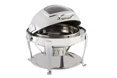 Bon Chef 19001CH Round Chafer W/ Roll-Top Lid & Chafing Fuel Heat-cityfoodequipment.com